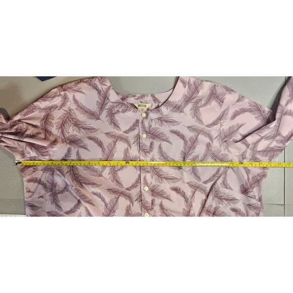 Duluth Trading Company Womens Plus Size 1X Wrinklefighter Purple‎ Feathers Tunic - Picture 7 of 10